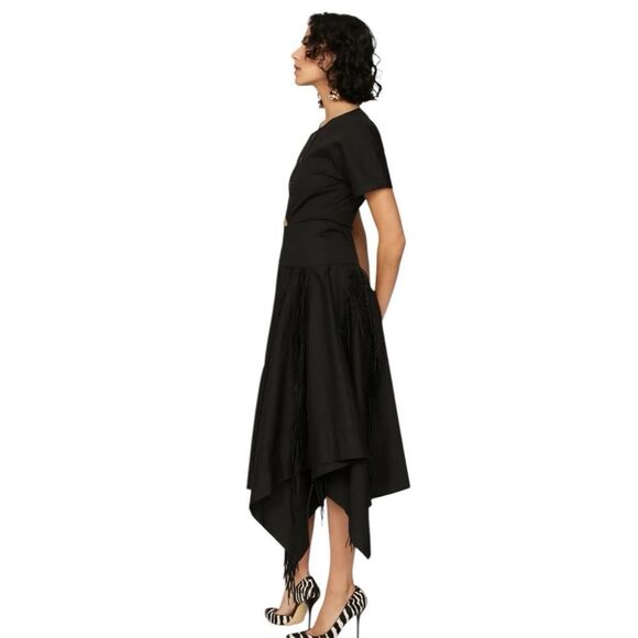 Bibhu Mohapatra Collective Cutout‎ Fringe Dress Womens Size 10 Black - Picture 5 of 12